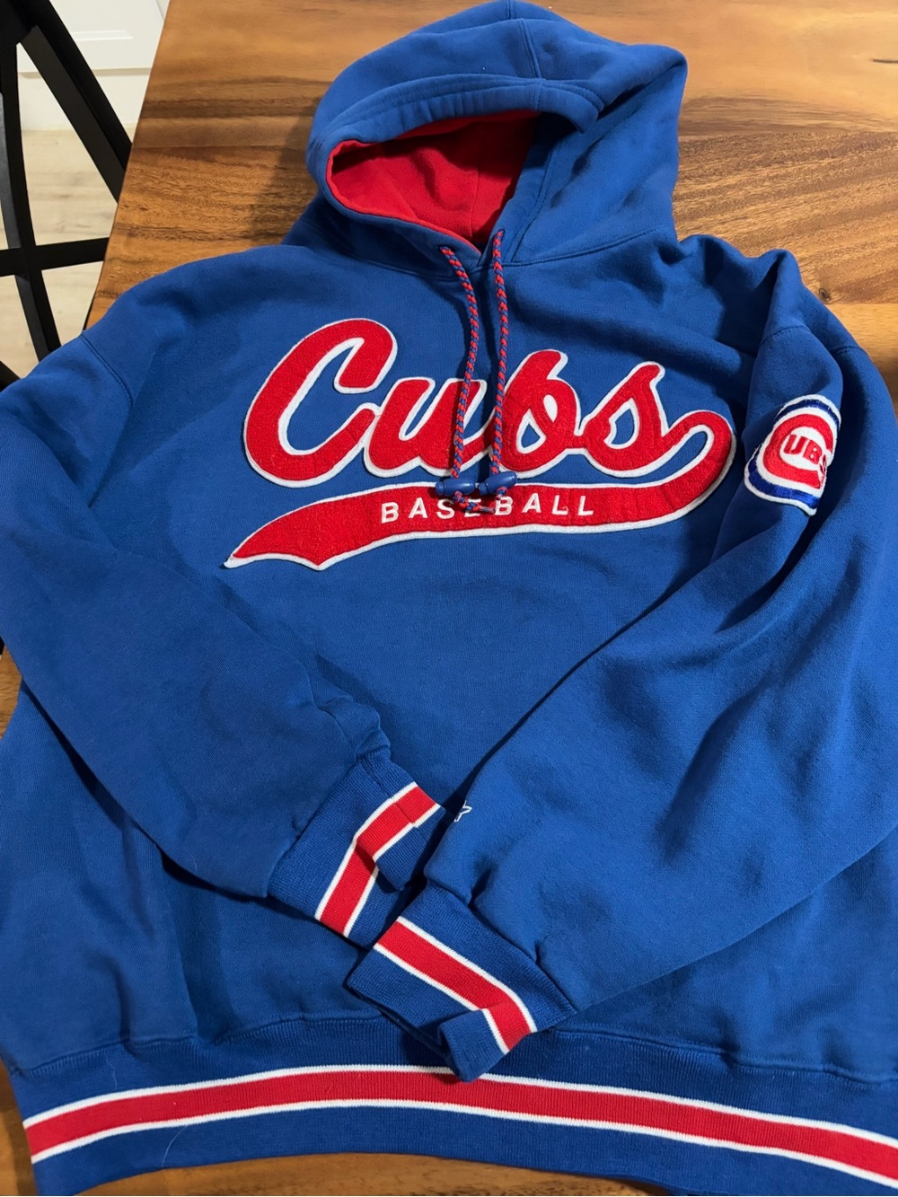 STARTER Blue and Red Cubs Crewneck Hoodie vintage